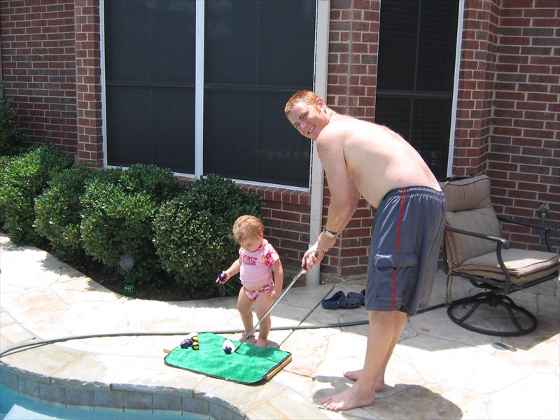 Bree, Dad and pool golf